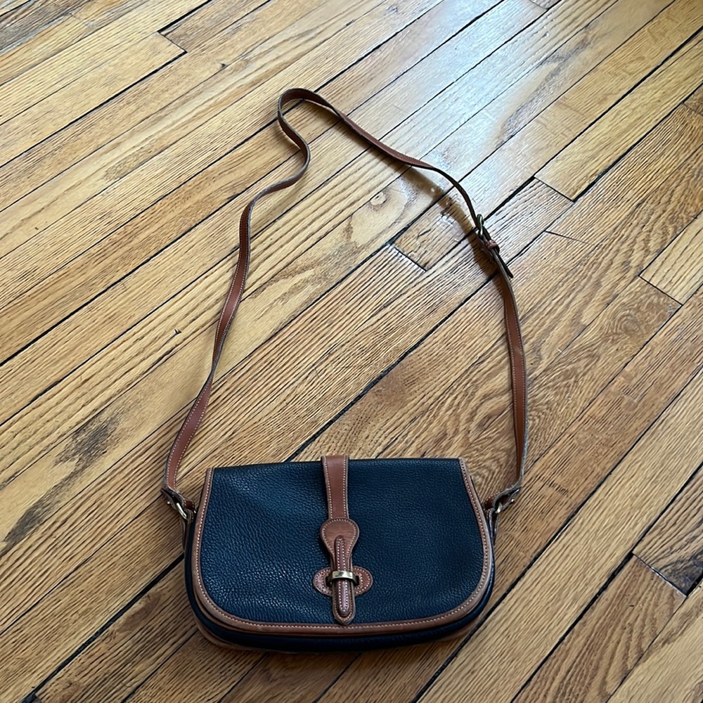 Dooney & Bourke Black & Tan Leather Crossbody